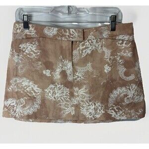 VTG Bebe Micro Mini Skirt Womens 8 Pink Asian Print Coquette Y2K Feminine USA